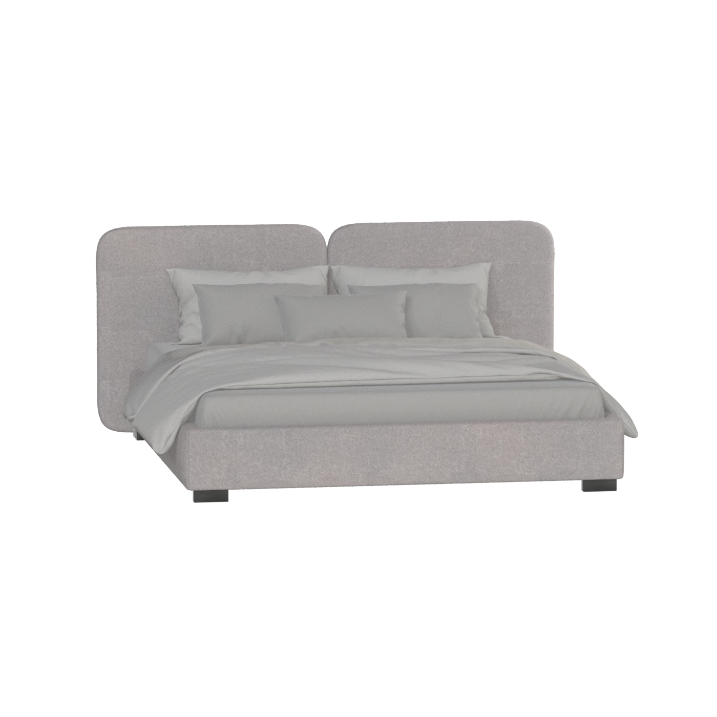 Chloe Upholstered Double Bed in Soft Woven Fabric