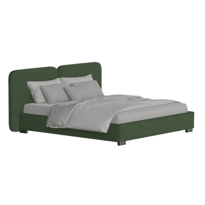 Chloe Upholstered Double Bed in Soft Woven Fabric