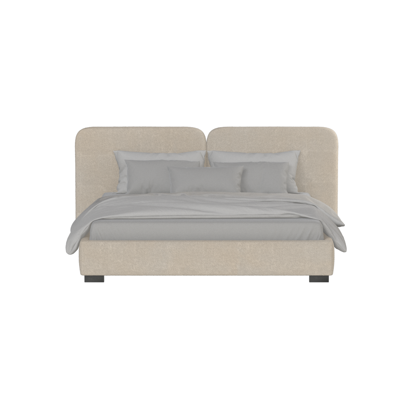Chloe Upholstered Double Bed in Soft Woven Fabric