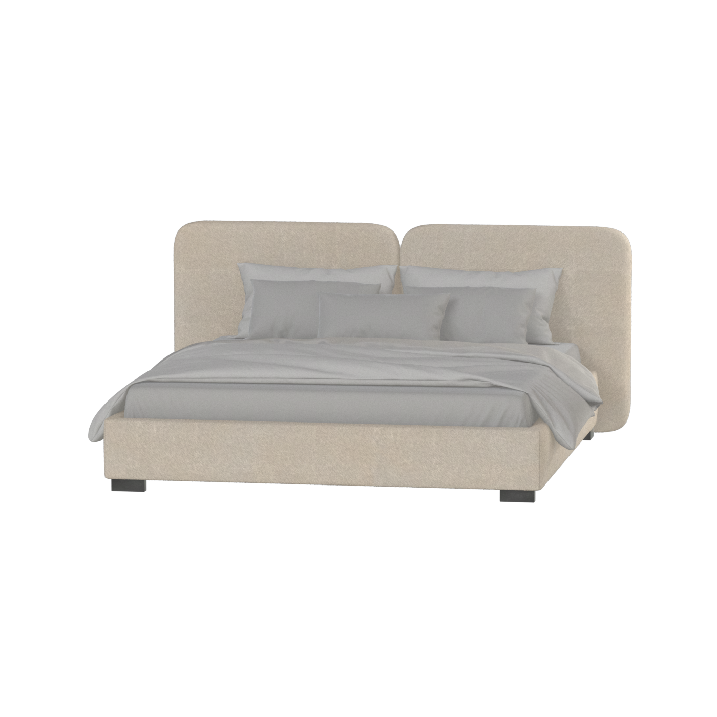 Chloe Upholstered Double Bed in Soft Woven Fabric