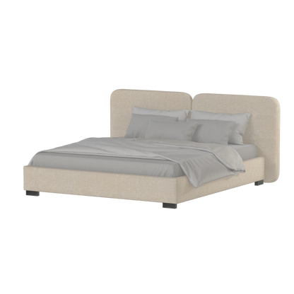 Chloe Upholstered Double Bed in Soft Woven Fabric