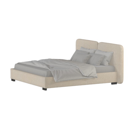 Chloe Upholstered Double Bed in Soft Woven Fabric