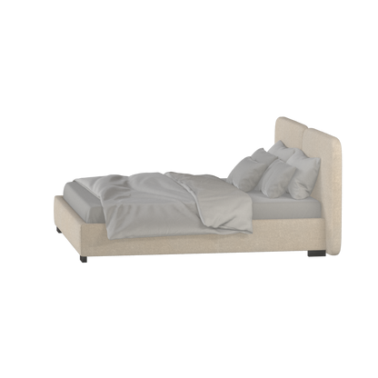 Chloe Upholstered Double Bed in Soft Woven Fabric
