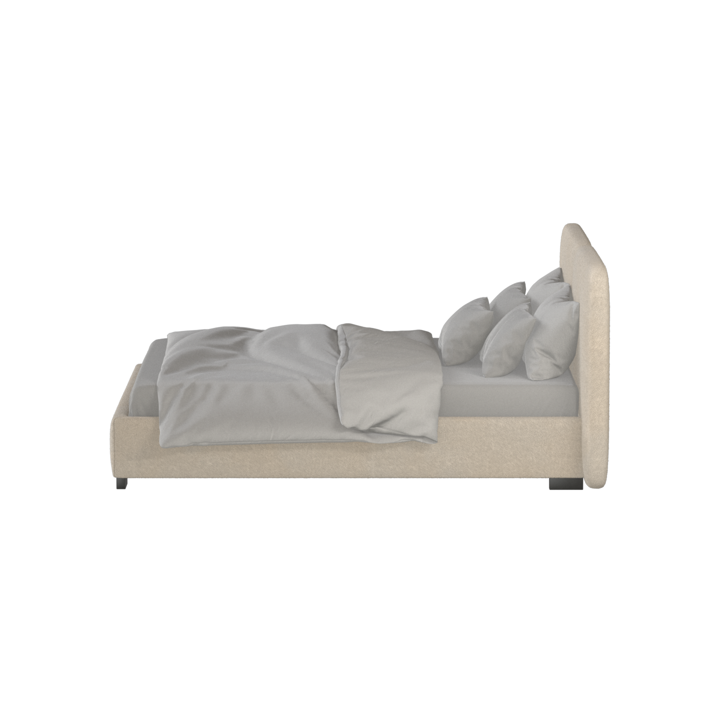 Chloe Upholstered Double Bed in Soft Woven Fabric