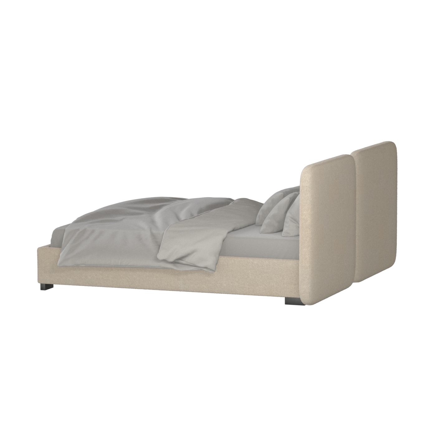 Chloe Upholstered Double Bed in Soft Woven Fabric