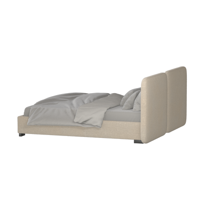 Chloe Upholstered Double Bed in Soft Woven Fabric