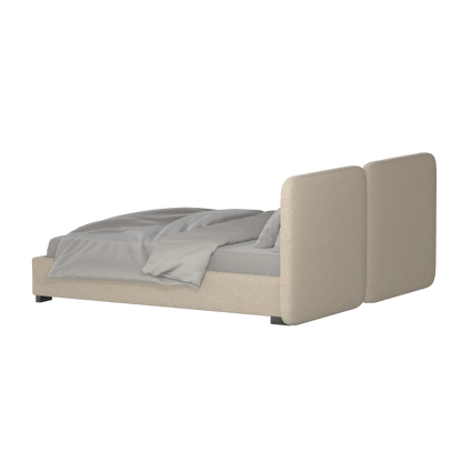 Chloe Upholstered Double Bed in Soft Woven Fabric