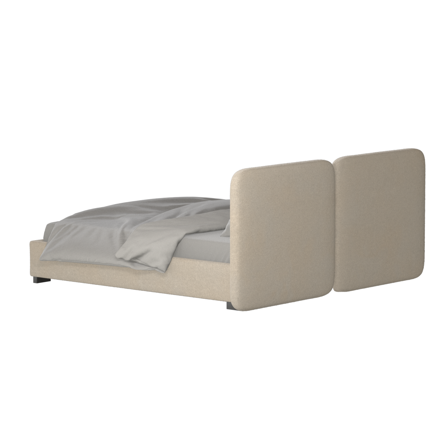 Chloe Upholstered Double Bed in Soft Woven Fabric