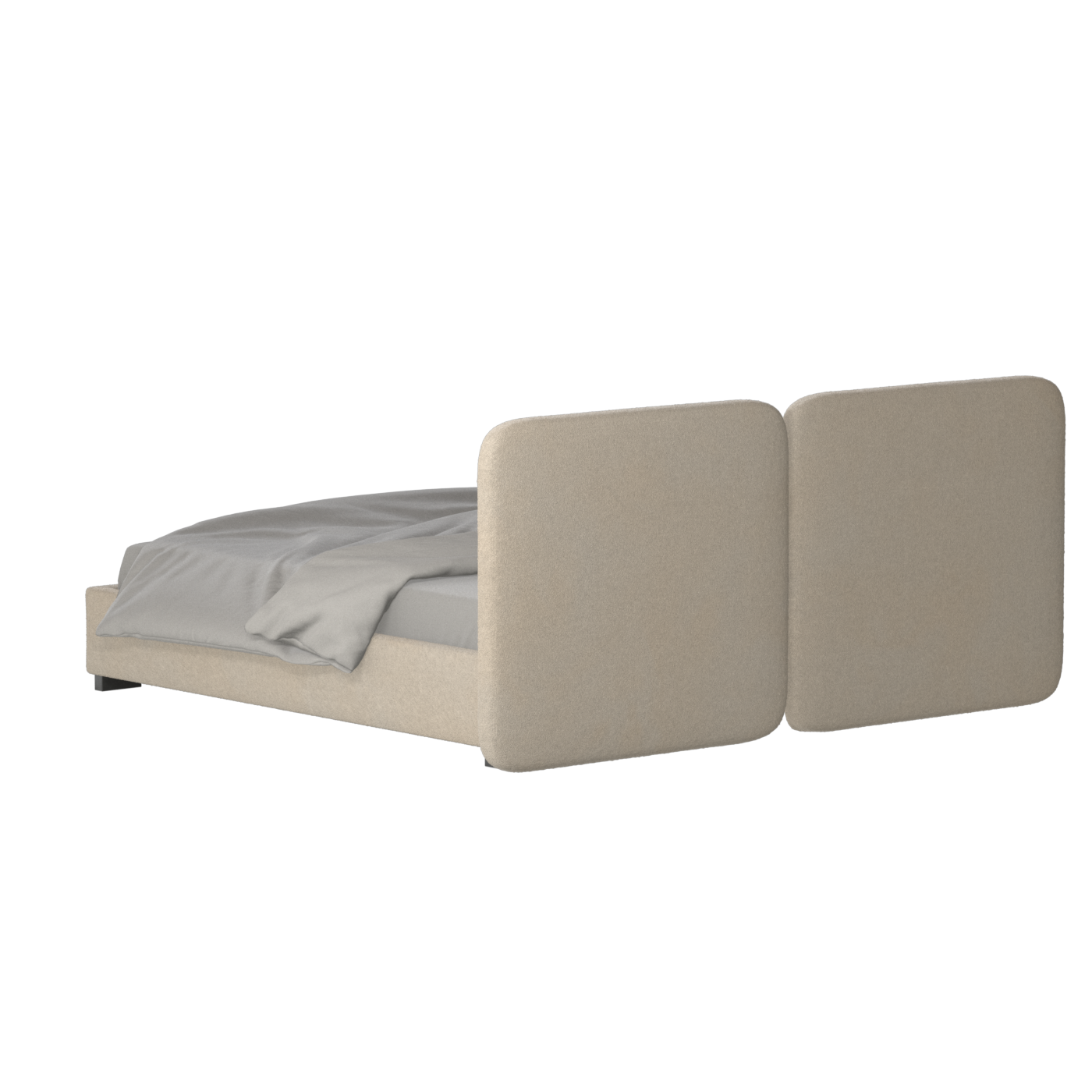 Chloe Upholstered Double Bed in Soft Woven Fabric