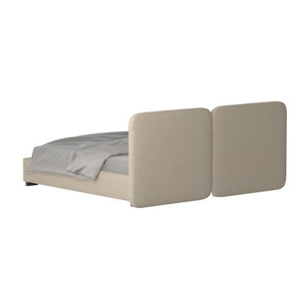 Chloe Upholstered Double Bed in Soft Woven Fabric
