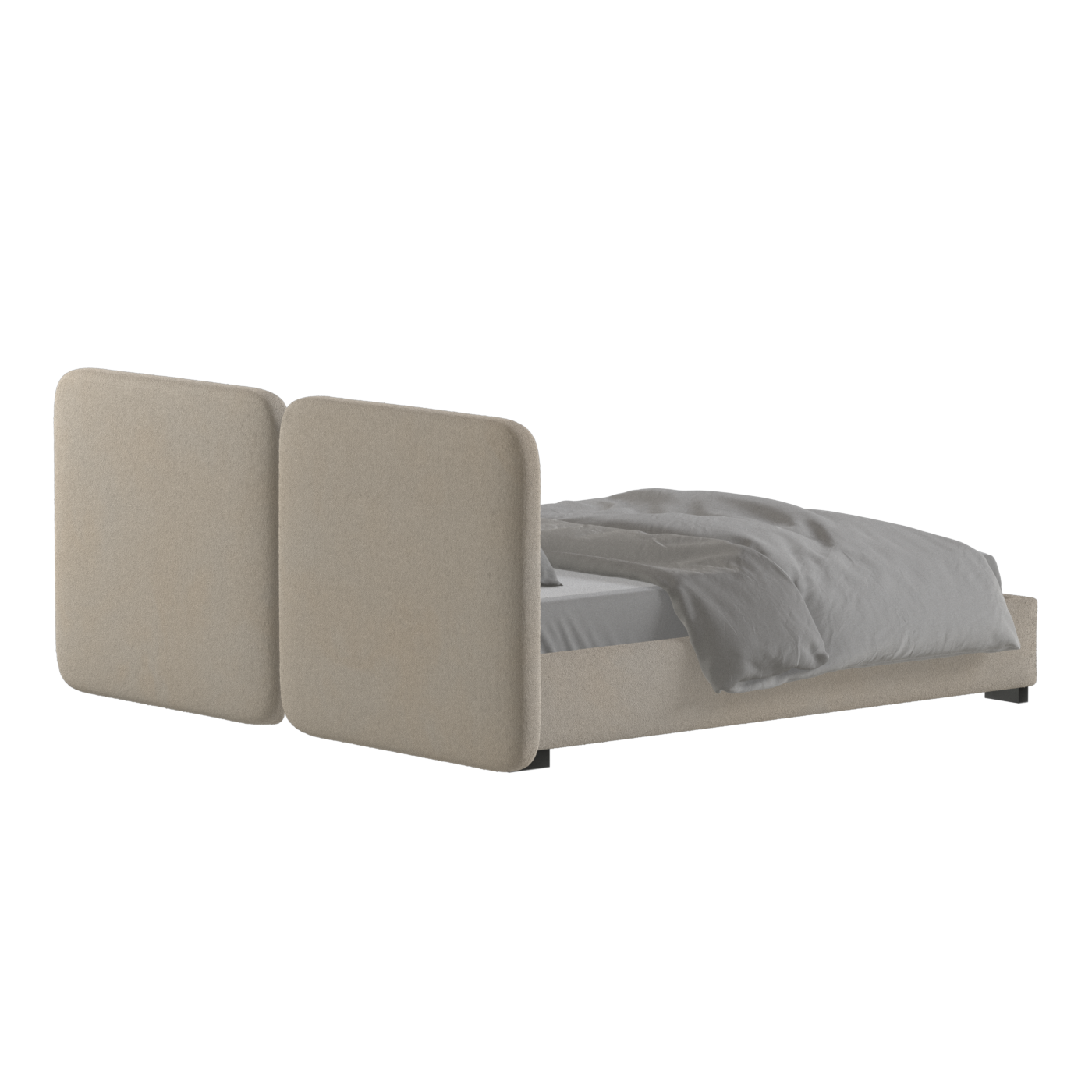 Chloe Upholstered Double Bed in Soft Woven Fabric