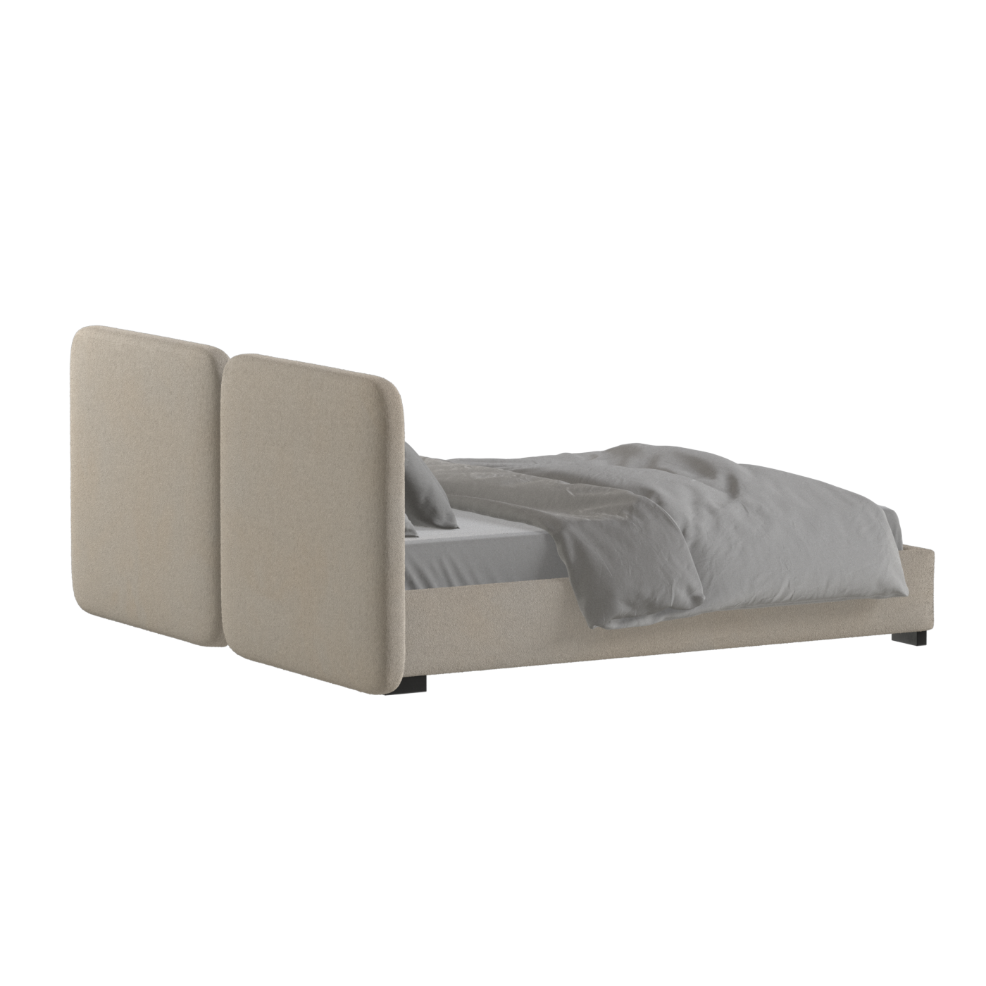 Chloe Upholstered Double Bed in Soft Woven Fabric