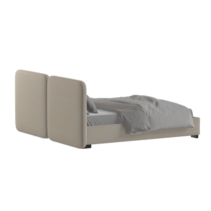 Chloe Upholstered Double Bed in Soft Woven Fabric