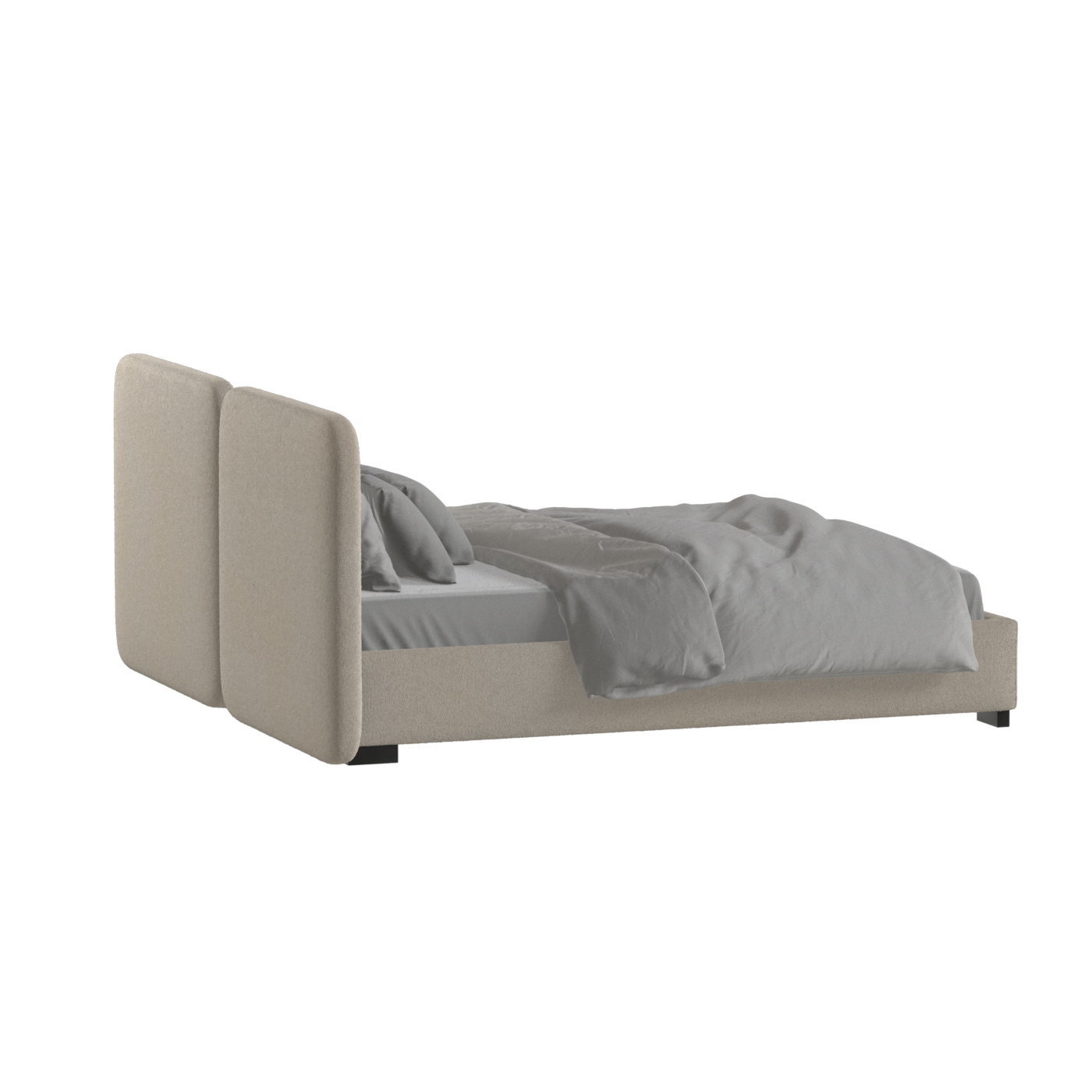 Chloe Upholstered Double Bed in Soft Woven Fabric
