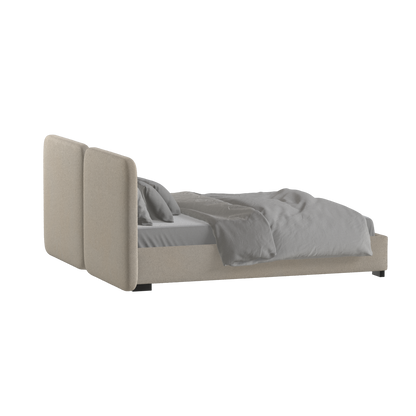 Chloe Upholstered Double Bed in Soft Woven Fabric