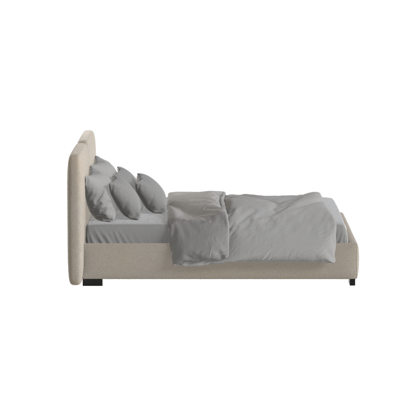 Chloe Upholstered Double Bed in Soft Woven Fabric