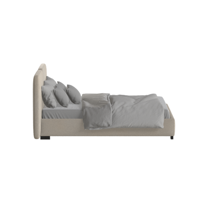 Chloe Upholstered Double Bed in Soft Woven Fabric