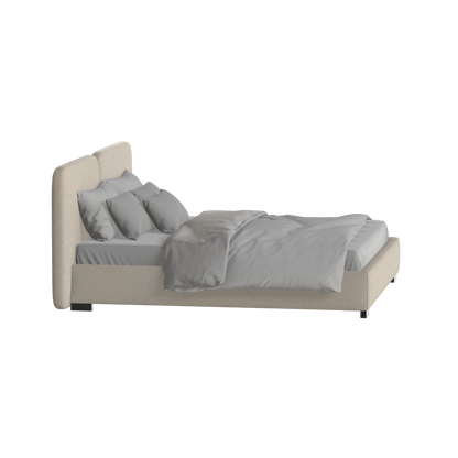 Chloe Upholstered Double Bed in Soft Woven Fabric