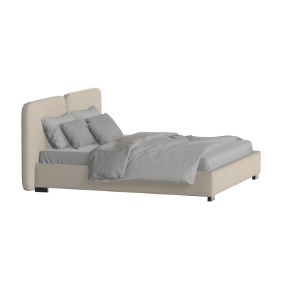 Chloe Upholstered Double Bed in Soft Woven Fabric