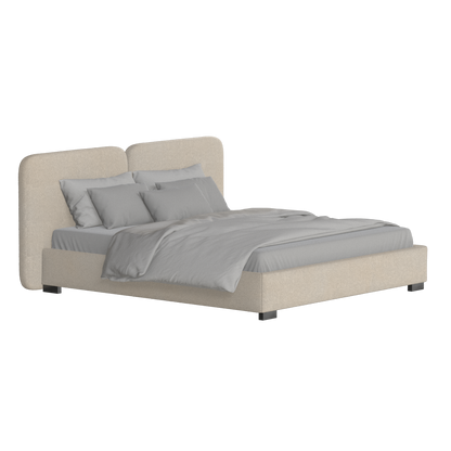 Chloe Upholstered Double Bed in Soft Woven Fabric