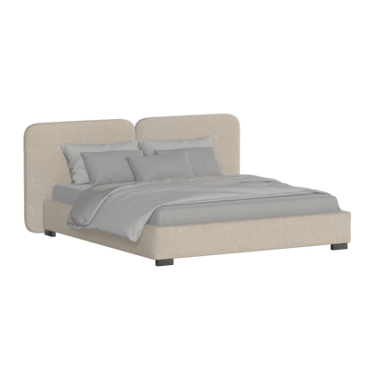 Chloe Upholstered Double Bed in Soft Woven Fabric