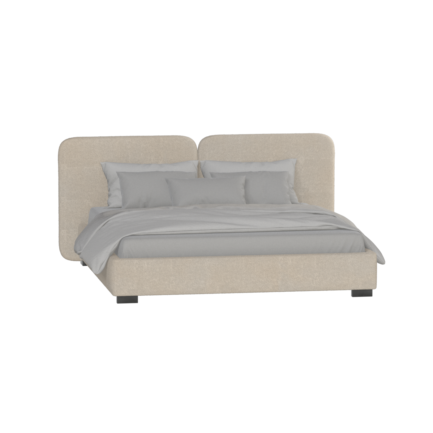 Chloe Upholstered Double Bed in Soft Woven Fabric