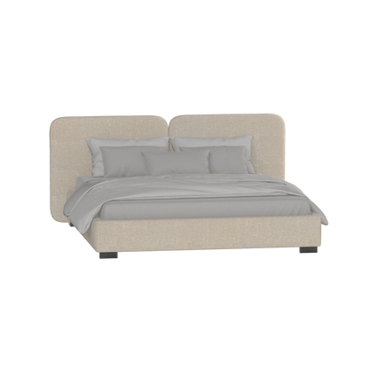 Chloe Upholstered Double Bed in Soft Woven Fabric