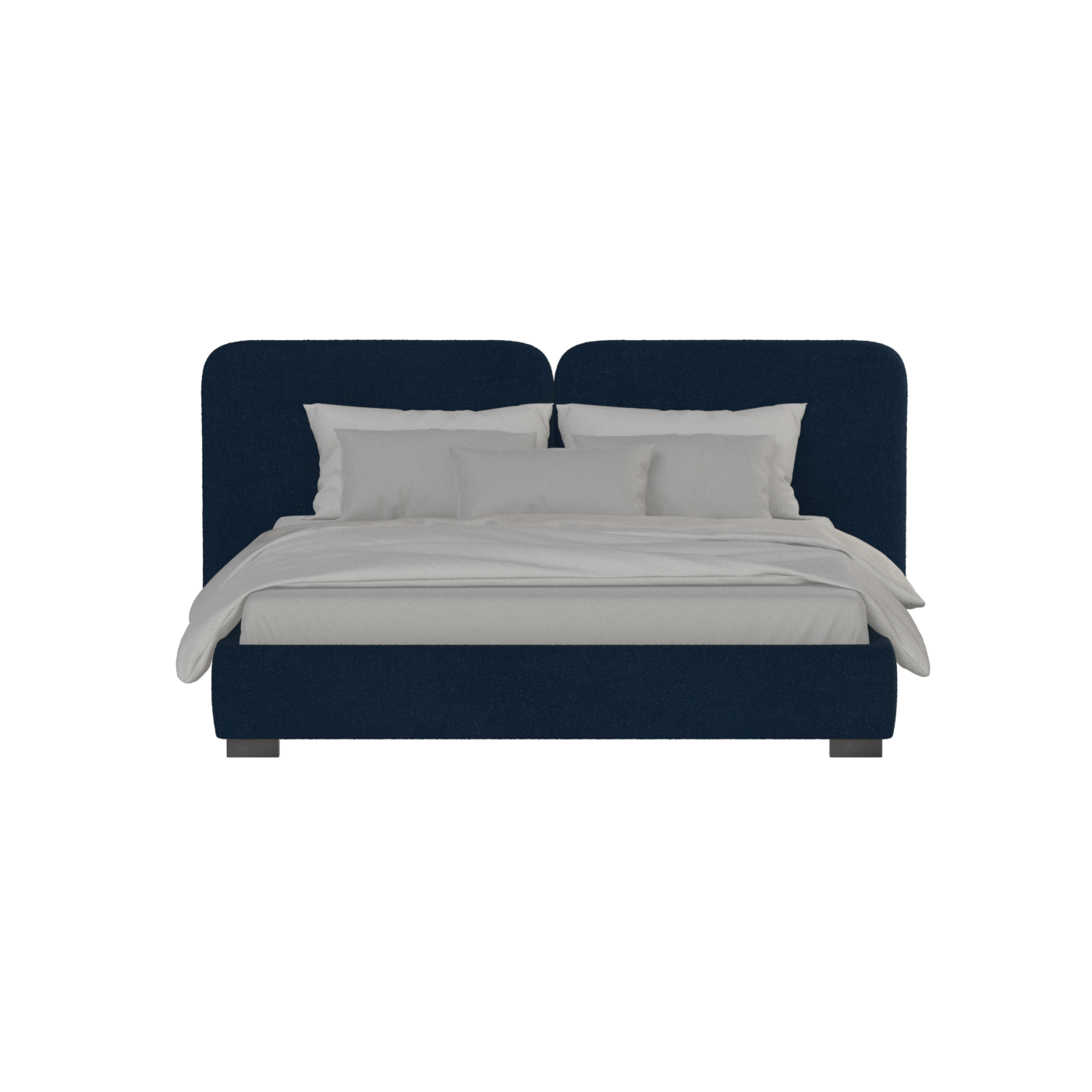Lit double rembourré Chloé en tissu tissé doux