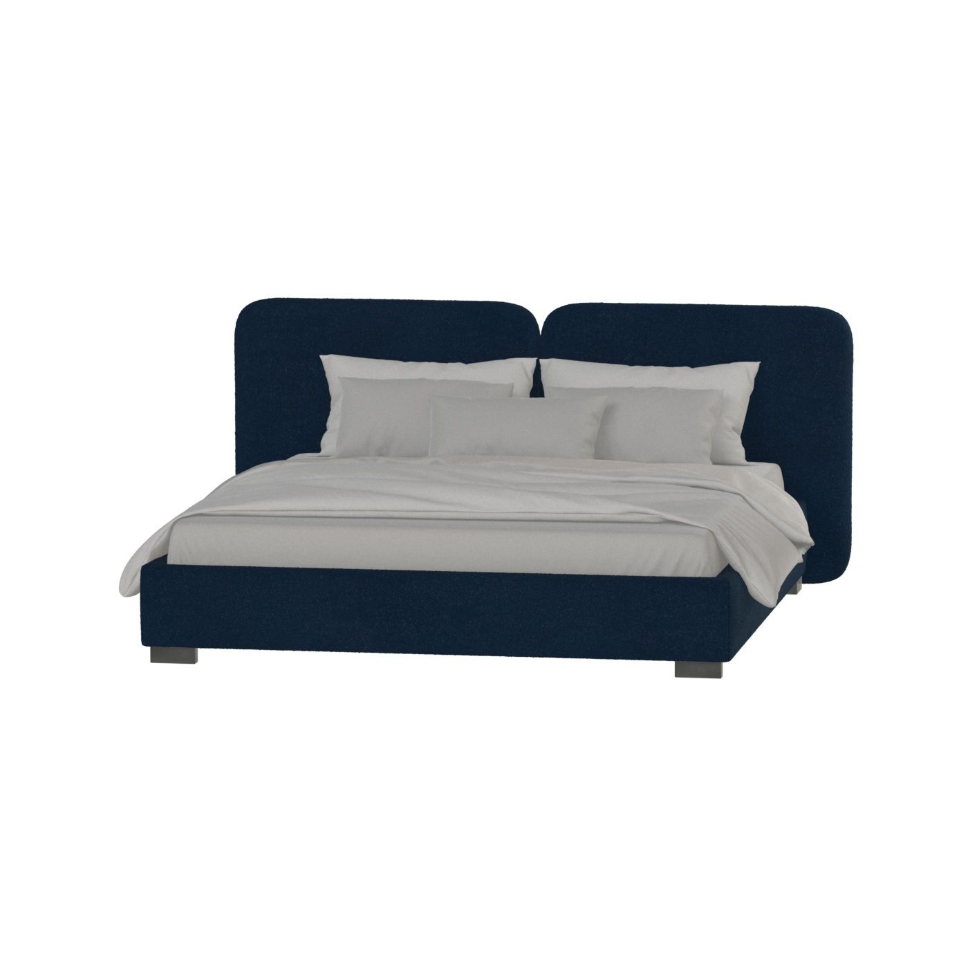 Lit double rembourré Chloé en tissu tissé doux