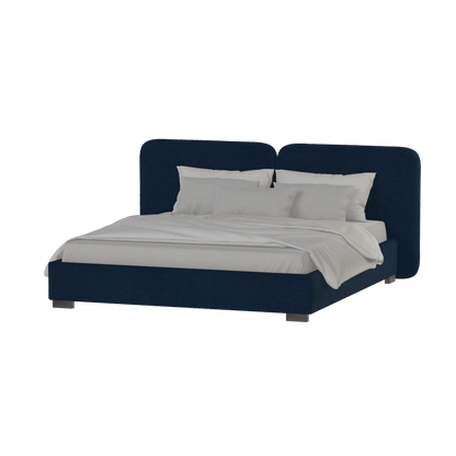 Lit double rembourré Chloé en tissu tissé doux