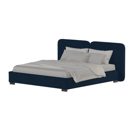 Lit double rembourré Chloé en tissu tissé doux
