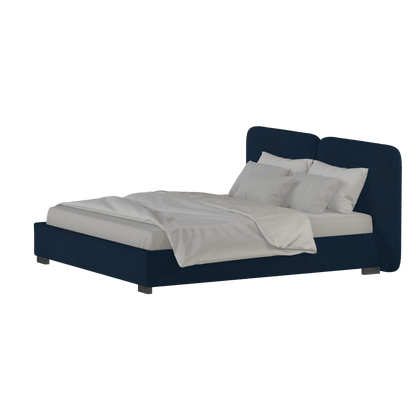 Lit double rembourré Chloé en tissu tissé doux