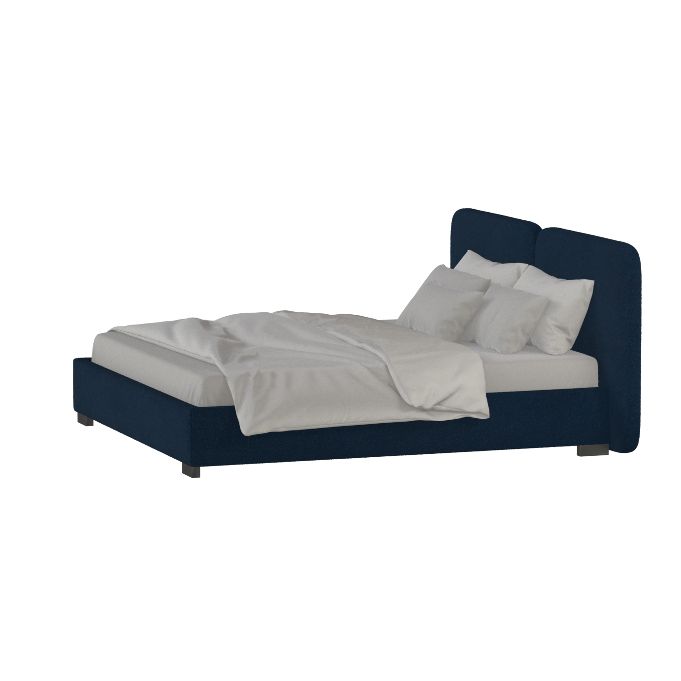Lit double rembourré Chloé en tissu tissé doux