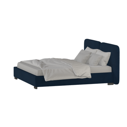 Lit double rembourré Chloé en tissu tissé doux