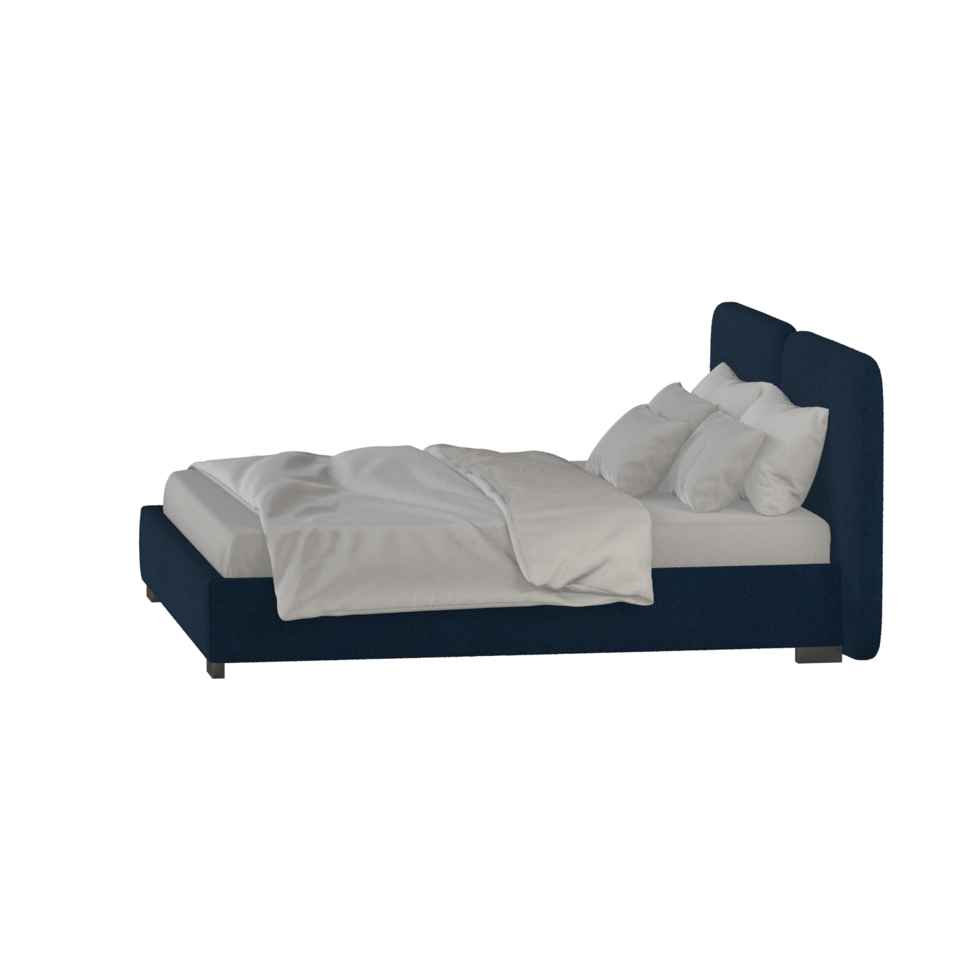 Lit double rembourré Chloé en tissu tissé doux
