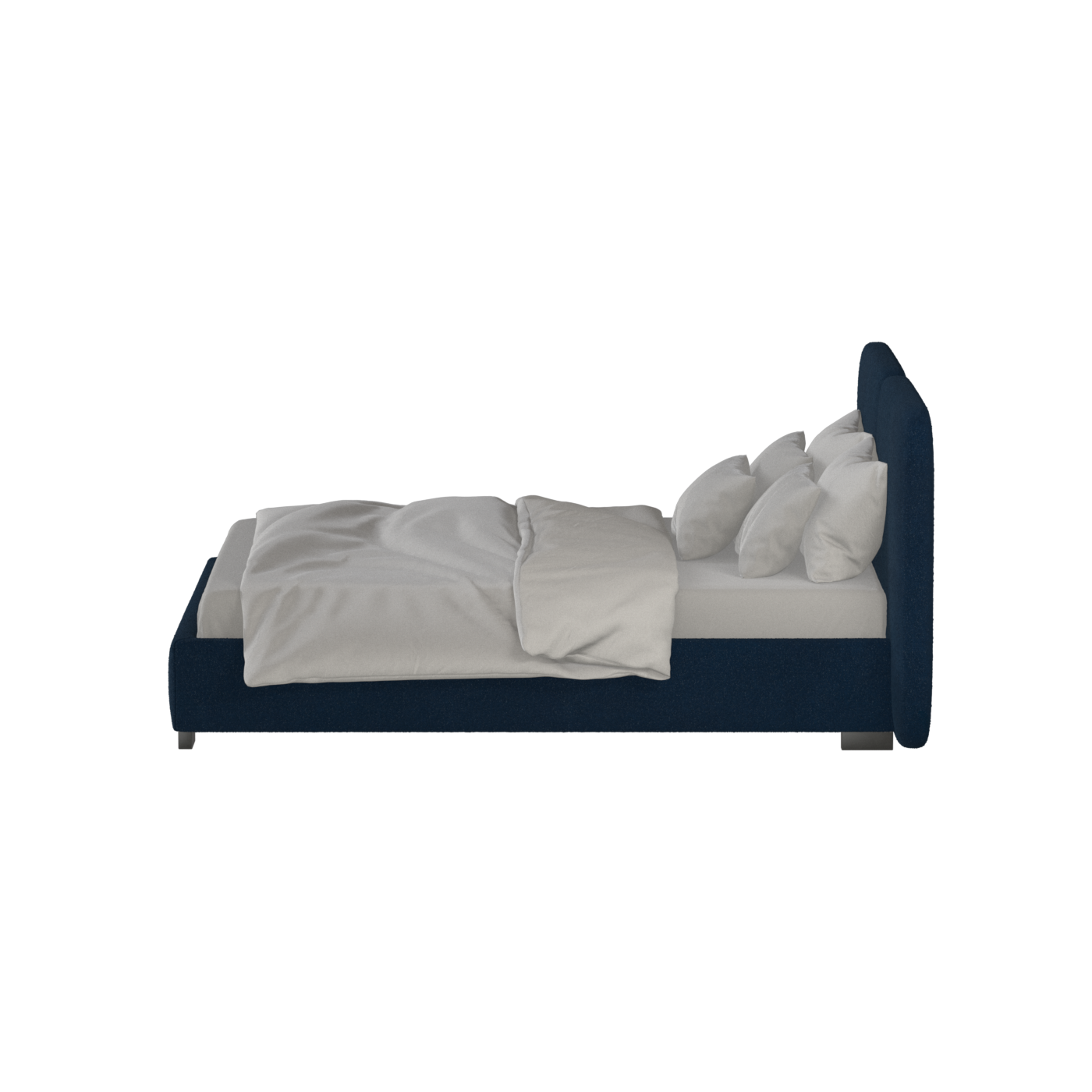 Lit double rembourré Chloé en tissu tissé doux