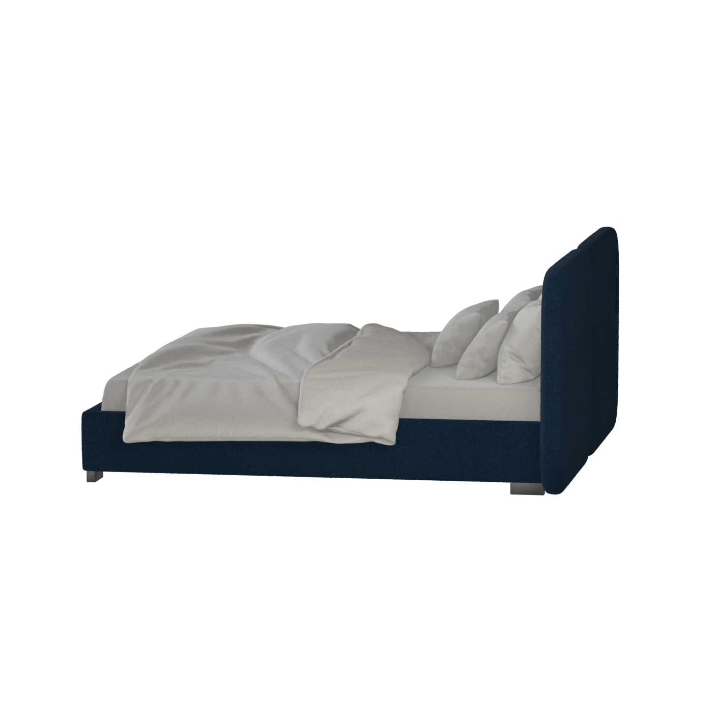 Lit double rembourré Chloé en tissu tissé doux