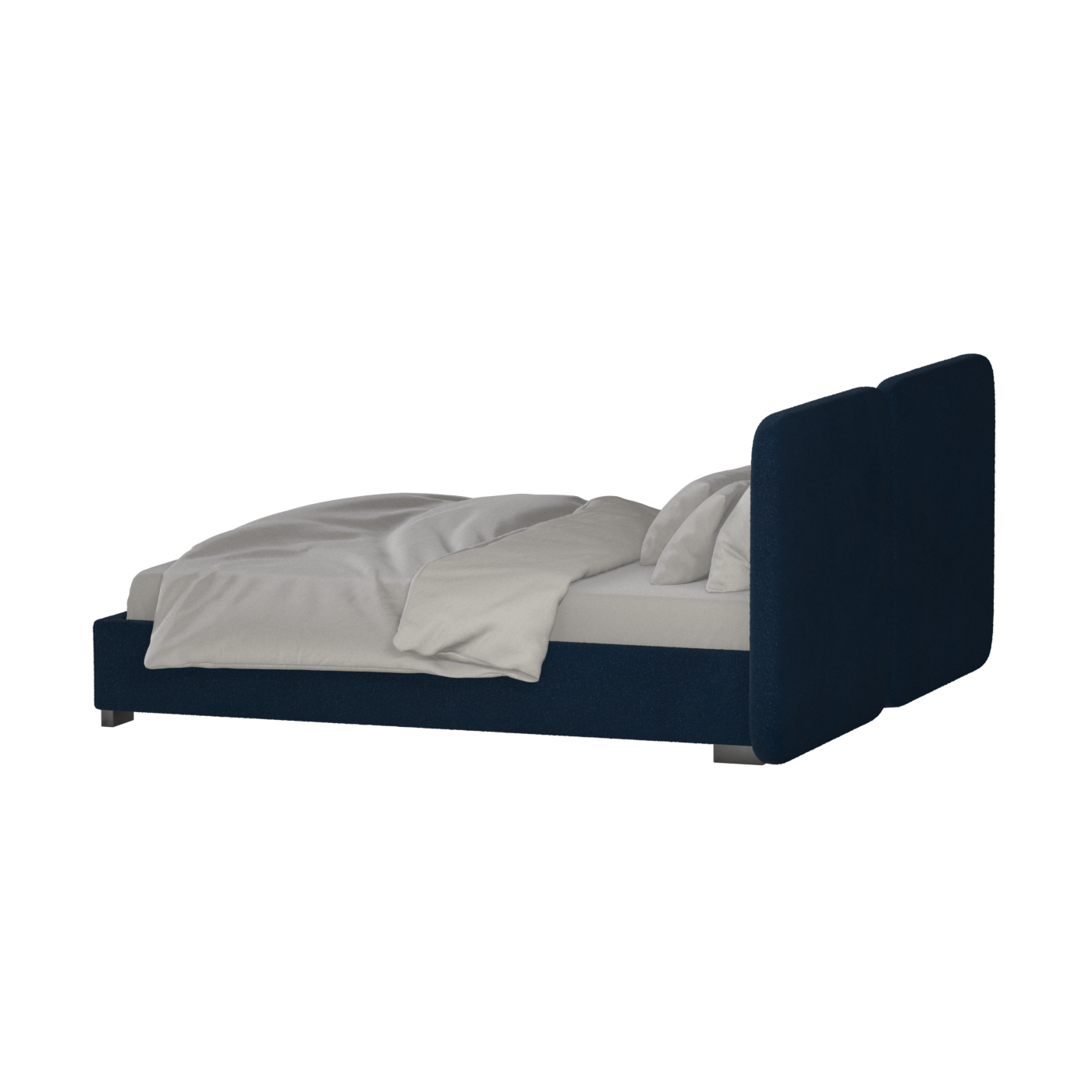Lit double rembourré Chloé en tissu tissé doux