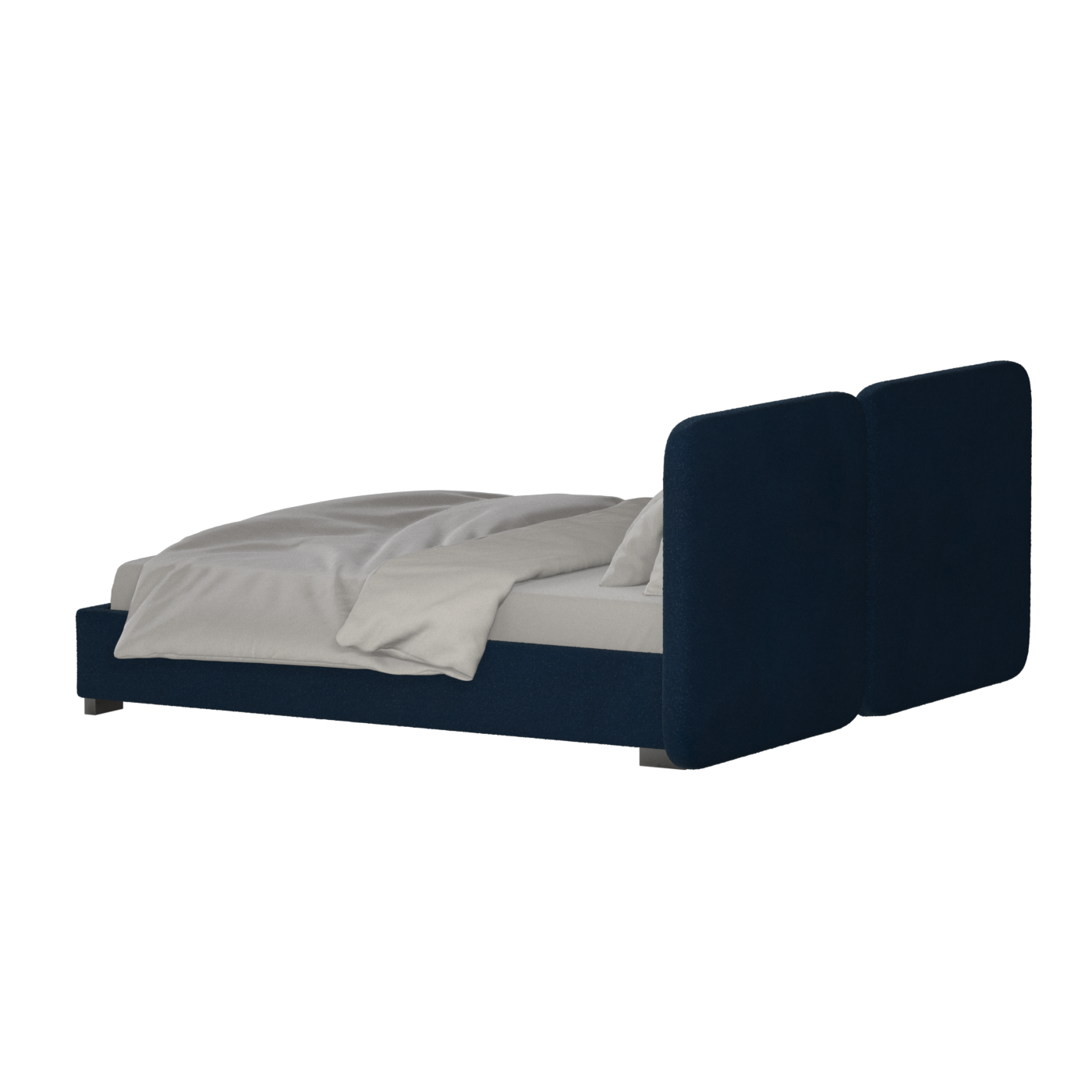 Lit double rembourré Chloé en tissu tissé doux