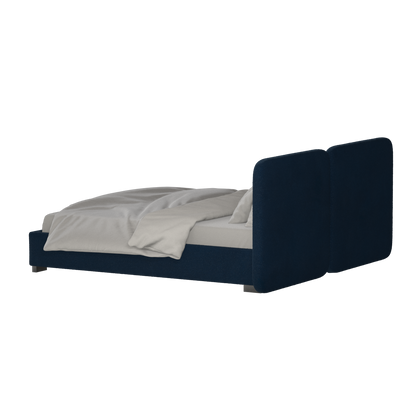 Lit double rembourré Chloé en tissu tissé doux