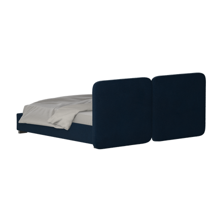Lit double rembourré Chloé en tissu tissé doux