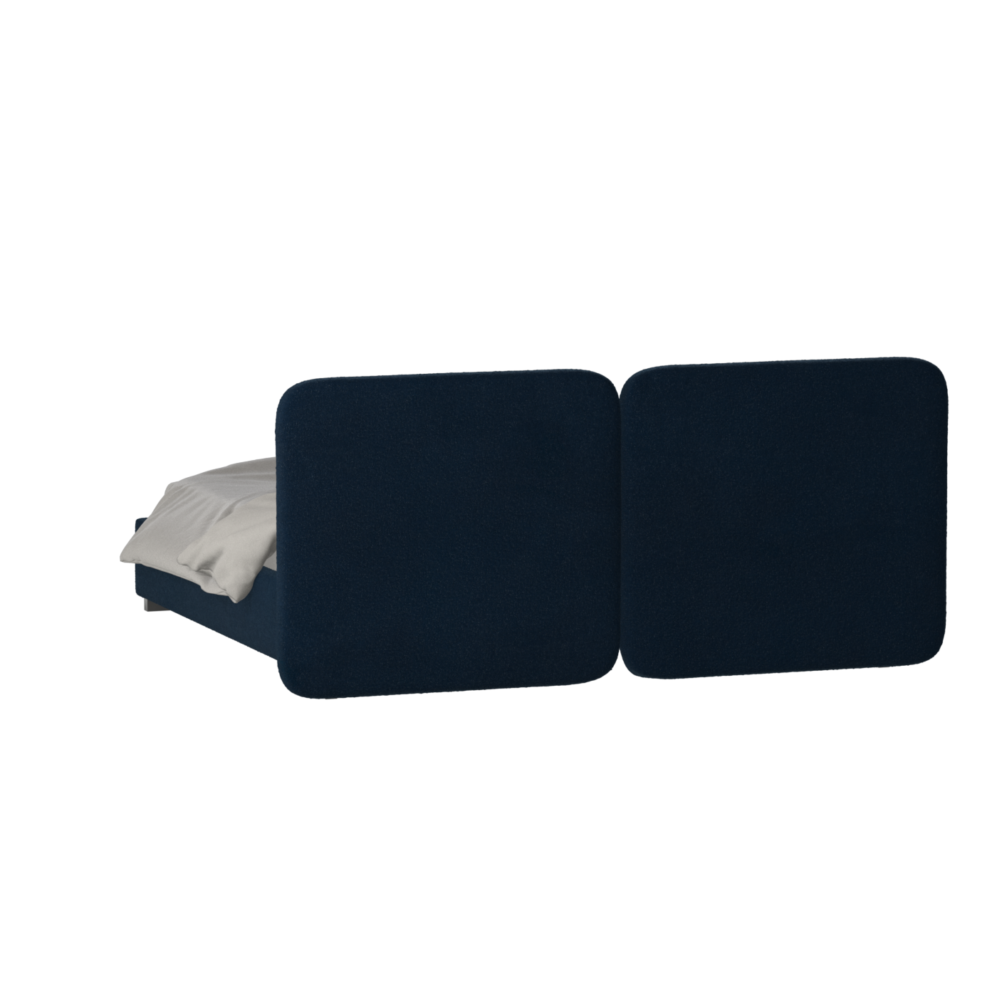 Lit double rembourré Chloé en tissu tissé doux