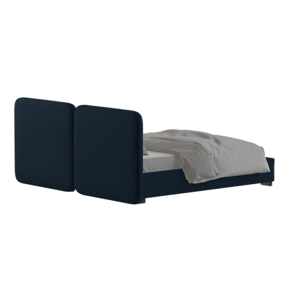 Lit double rembourré Chloé en tissu tissé doux
