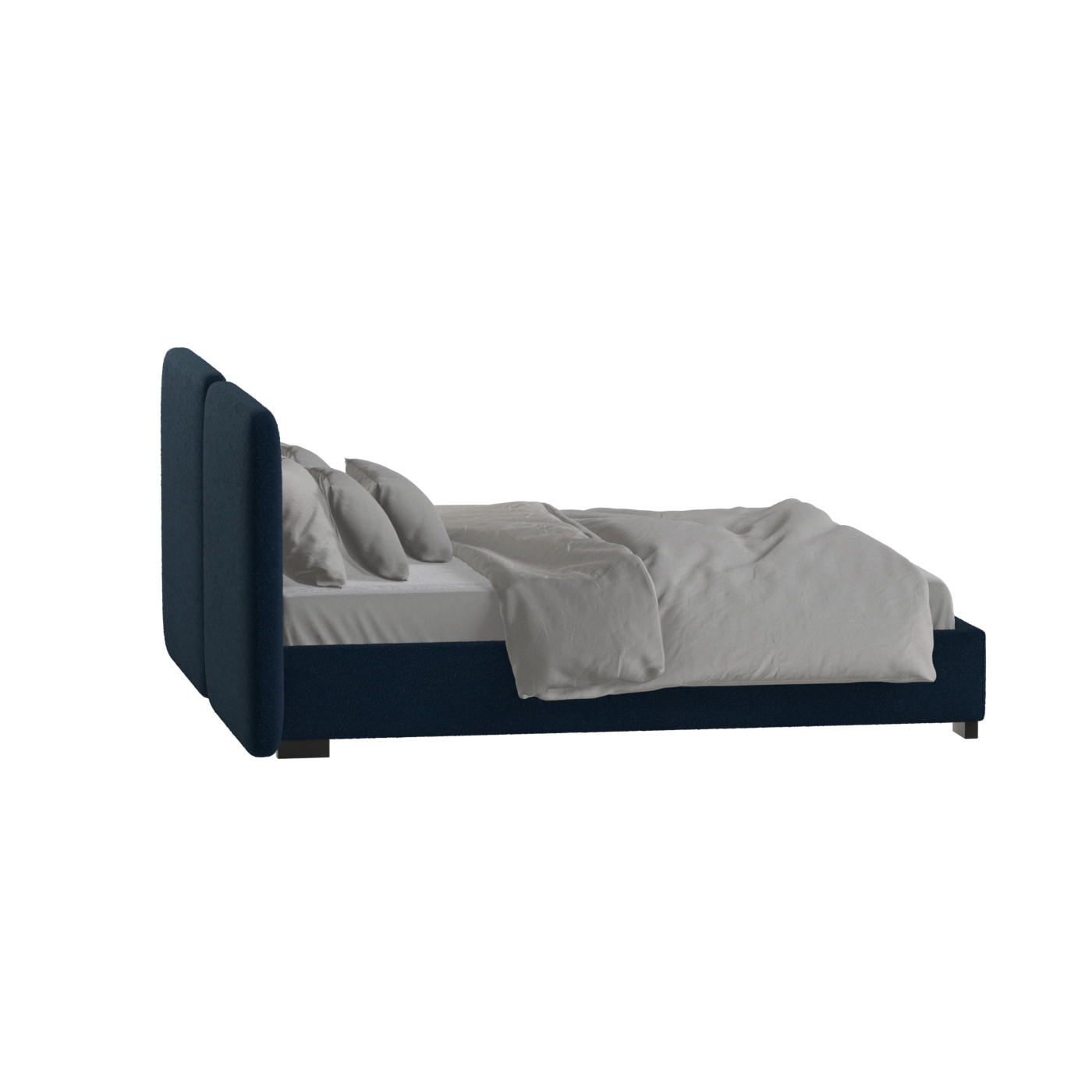Lit double rembourré Chloé en tissu tissé doux