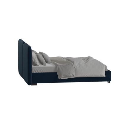 Lit double rembourré Chloé en tissu tissé doux
