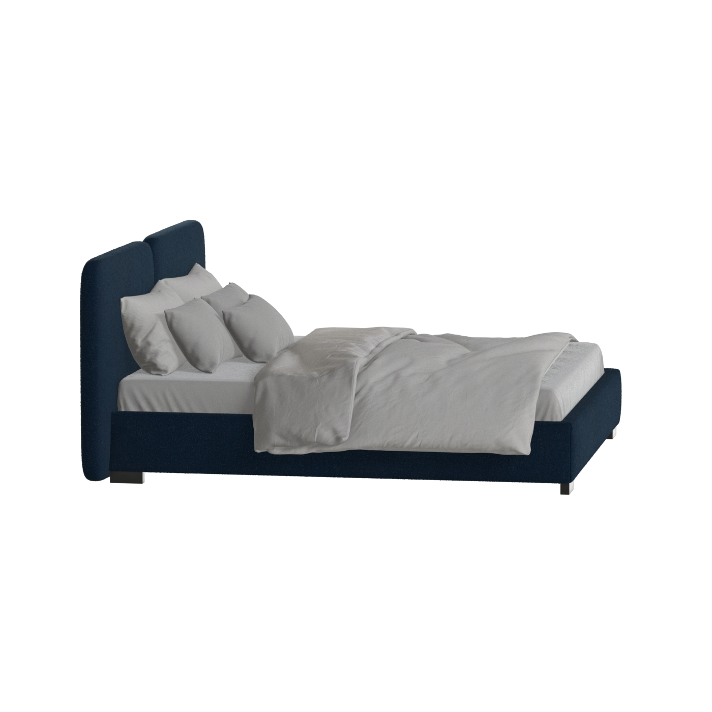Lit double rembourré Chloé en tissu tissé doux