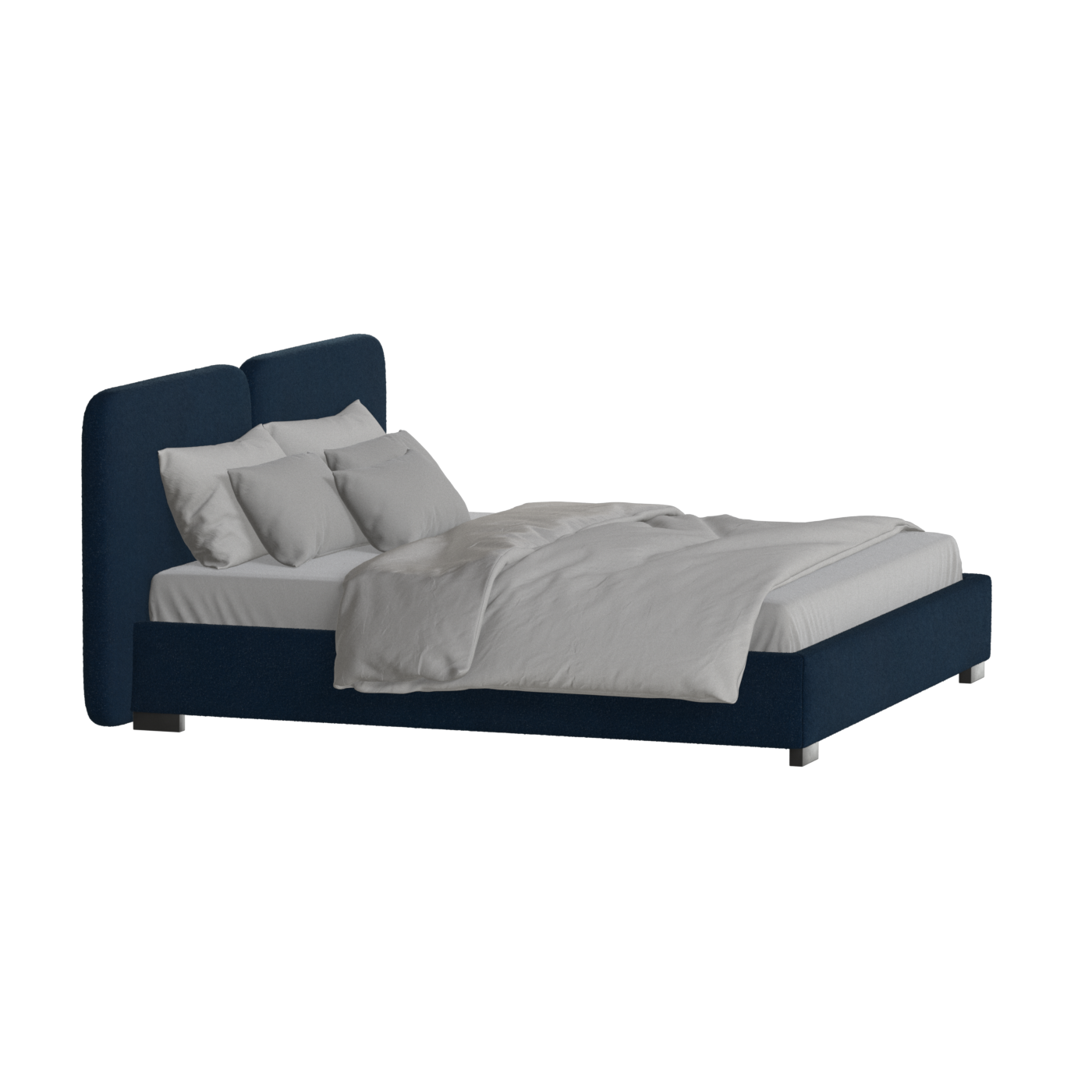 Lit double rembourré Chloé en tissu tissé doux