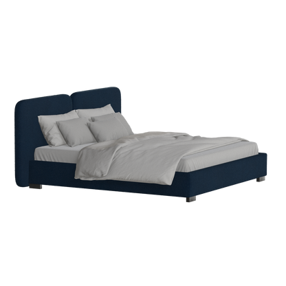 Lit double rembourré Chloé en tissu tissé doux