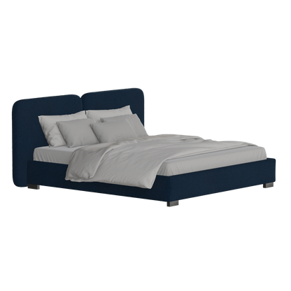 Lit double rembourré Chloé en tissu tissé doux