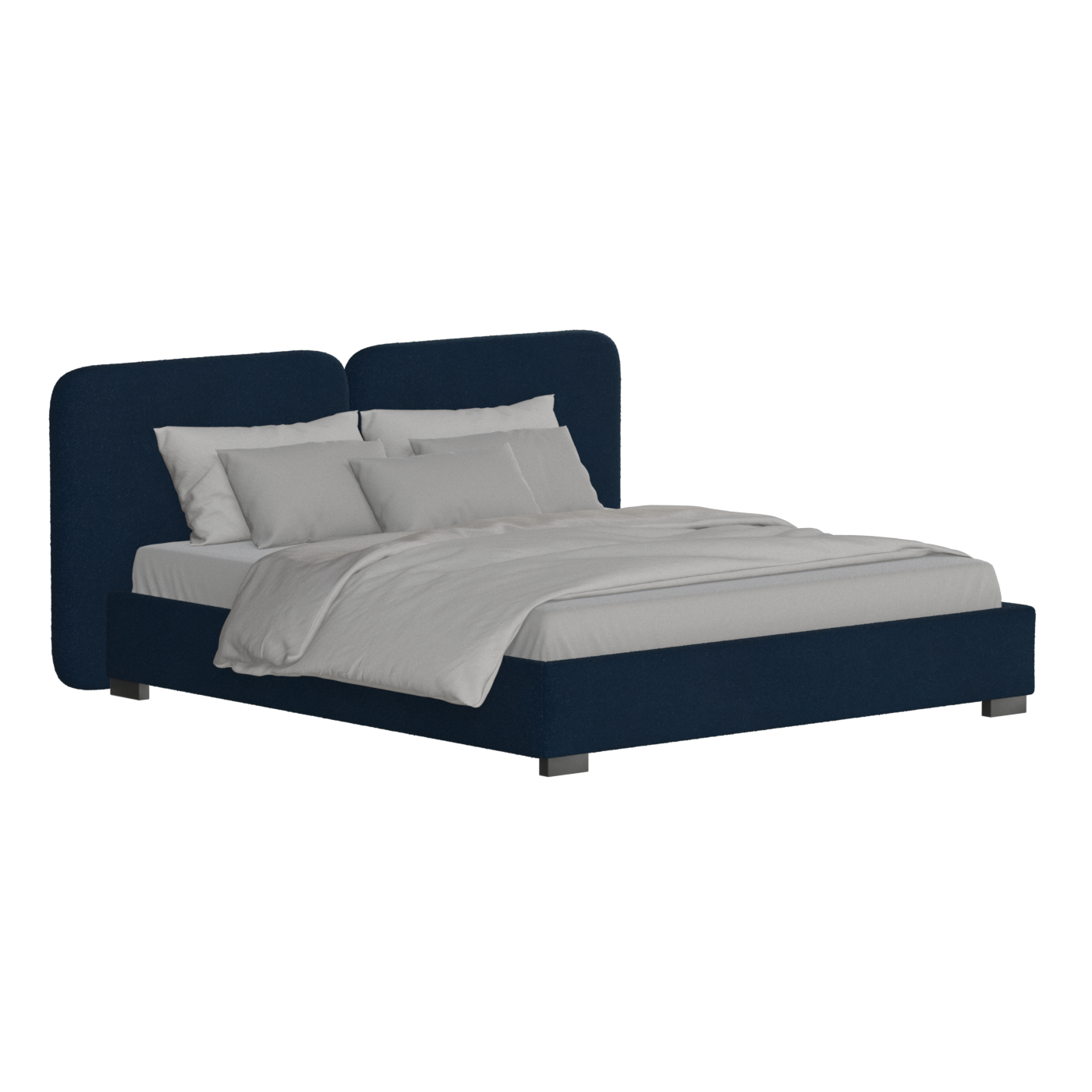 Lit double rembourré Chloé en tissu tissé doux